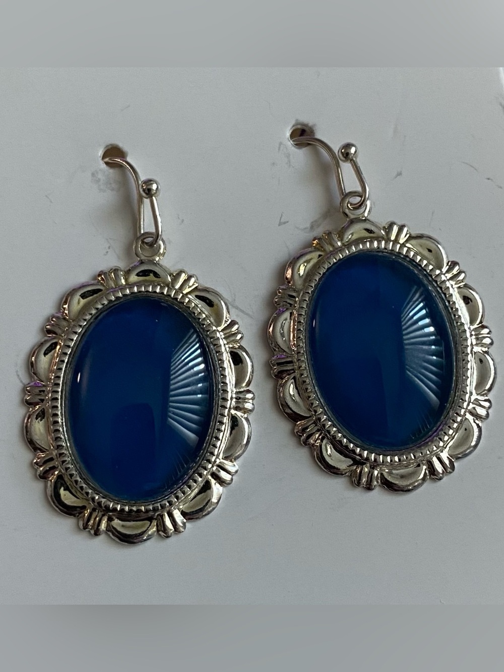 Royal blue cabochon earrings NEW